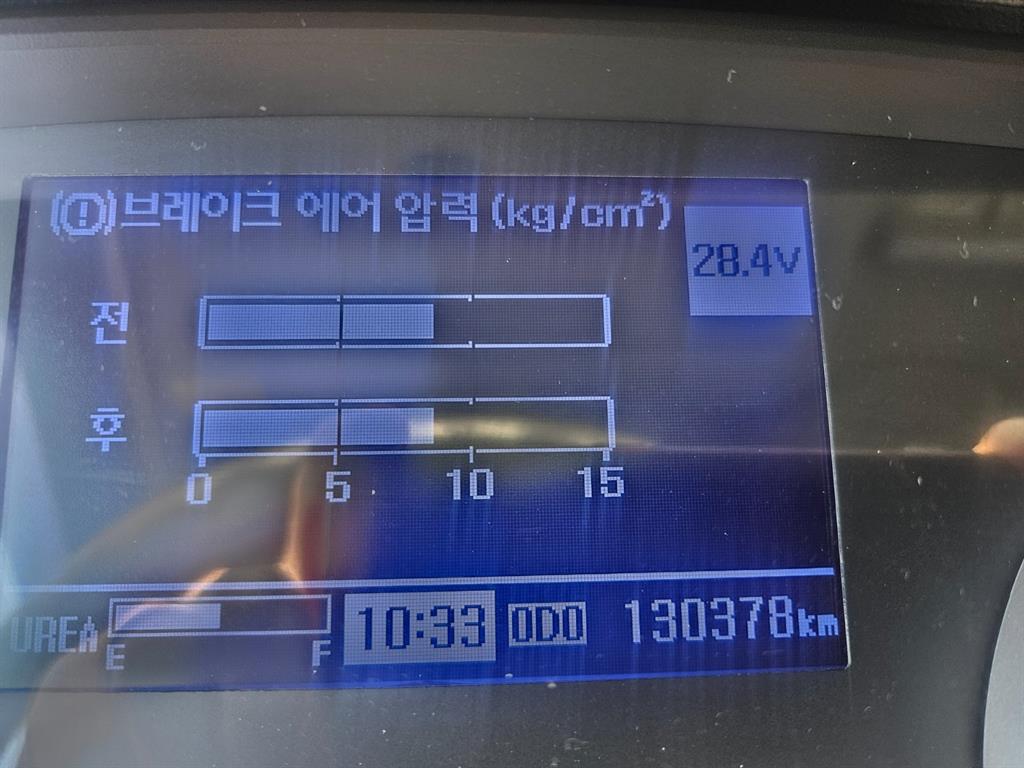 현대 메가트럭 5톤 살수차 2019년식 계기판 브레이크 에어 압력