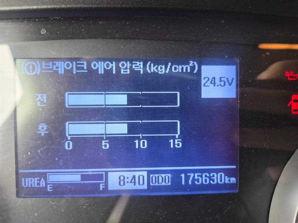 현대 메가트럭 5톤 윙바디 2020년식 계기판 175,630km