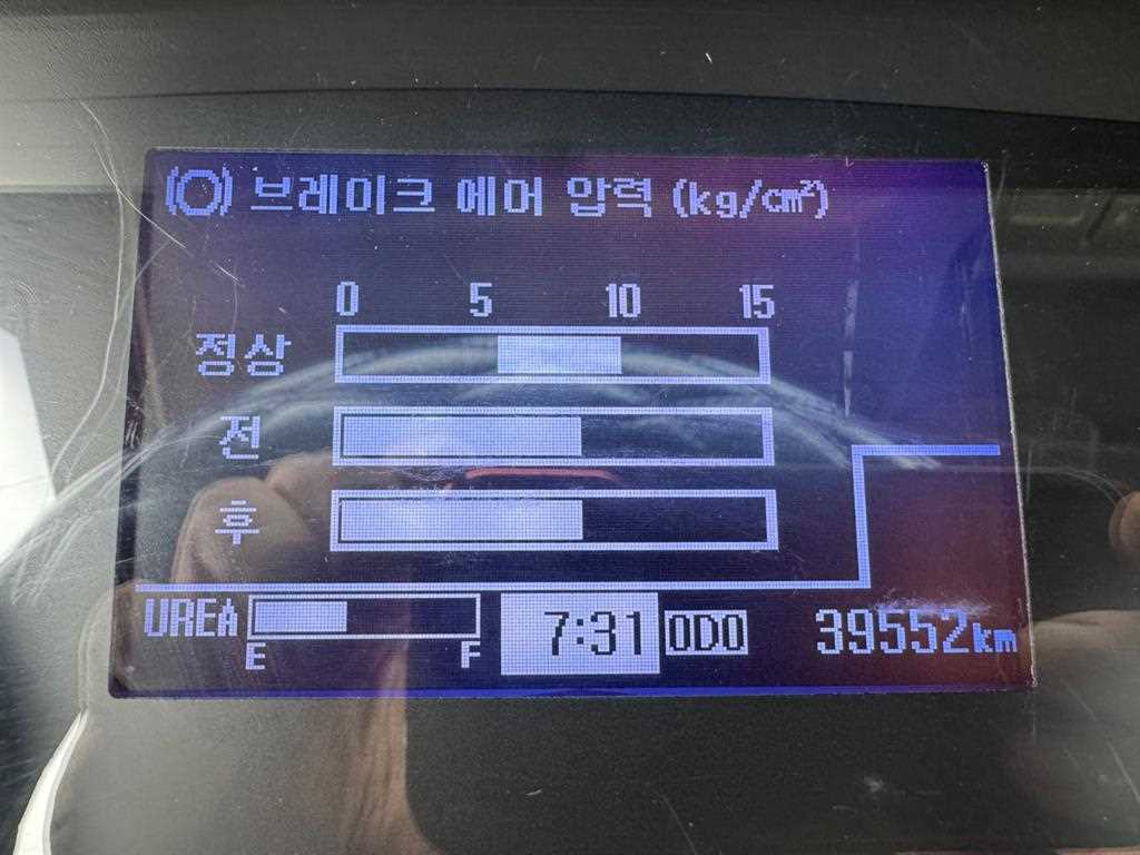 현대 메가트럭 5톤 탱크로리 2016년식 계기판 주행거리